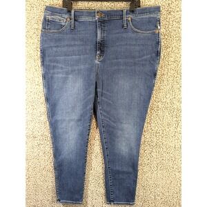 Madewell Curvy High Rise Skinny Crop Jeans 36P Medium Wash Denim Stretch‎ Womens